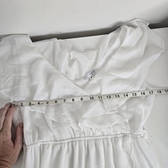 Baltic Born Katya Ruffle Maxi Dress White Size M Bridal Garden Party Flowy - Picture 9 of 15